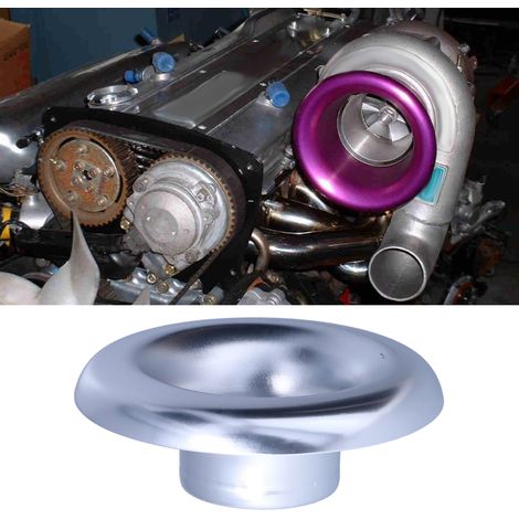 Adaptateur de Turbo à Air Froid 4in, Embout de Corne de Vitesse CNC en Aluminium pour Accessoires Auto, Argent