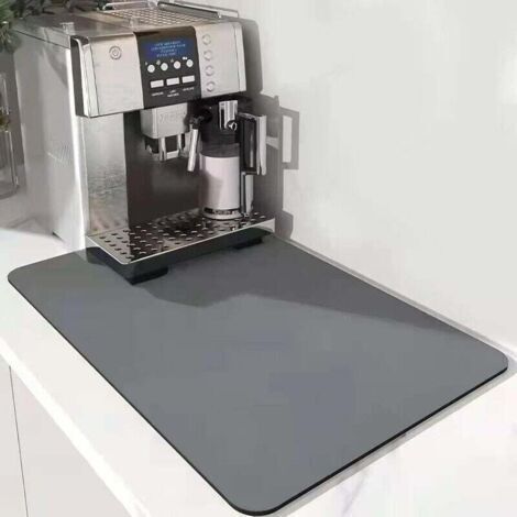 Tapis de séchage vaisselle super absorbant en nanofibres à séchage rapide, tapis égouttoir lavable en machine pour cuisine 40 x 30 cm (gris) - (1/4)