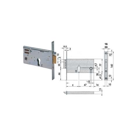 ELETTROSERRATURA DA INFILARE PER FASCE MM.77 H 1435- - mm.90 (14351900) frontale mm.20 - 1 pezzi CISA