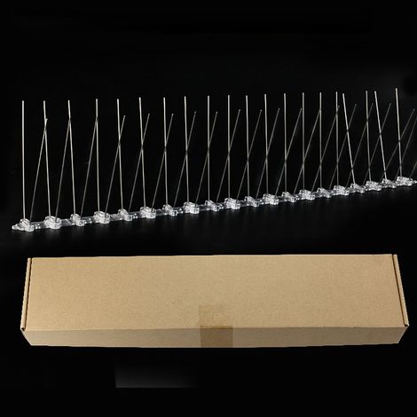 Pics anti-oiseaux en acier inoxydable 304, aiguilles antirouille, couverture 25cm, base flexible, pour balcon et toit (1/5)