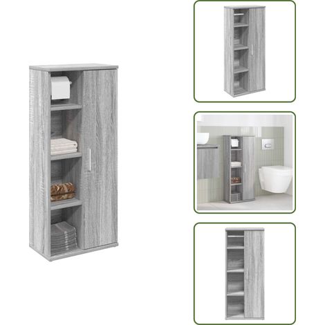 vidaXL Meuble de salle de bain avec porte-rouleau sonoma gris