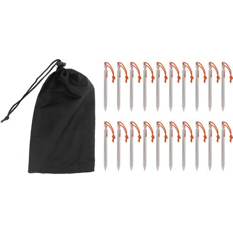 Piquets de tente en V résistants avec cordes pour camping extérieur, accessoires de tente en argent et blanc (1/5)