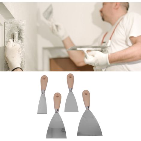 Ensemble de 4 couteaux à mastic portables, grattoir/plâtrier mural en sac de 4 à 10 cm. (1/5)