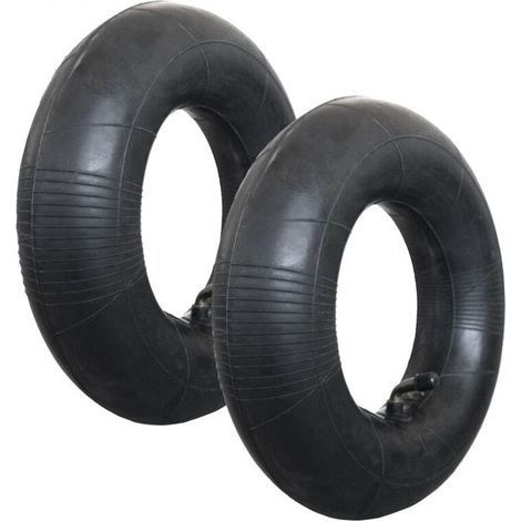 Lot de 2 chambres à air valve coudée pour diable, chariot, tondeuse ou autre - 3.00 / 3.50 - 4 - Linxor (1/4)