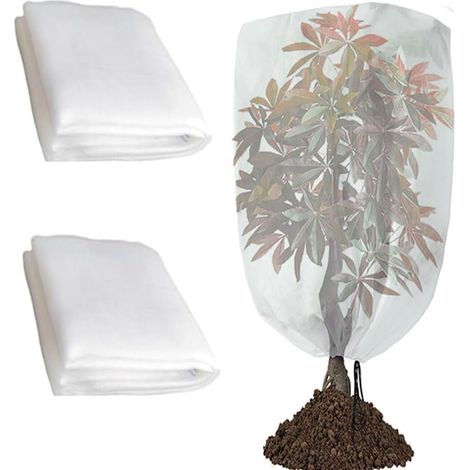 Ensemble de 2 sacs en filet de jardin avec cordon de serrage, filet anti-insectes, filet anti-insectes pour arbres fruitiers avec cordon de serrage. (1/2)