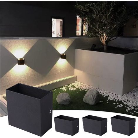 4er Set LED Wandleuchte Schwarz – Dimmbar Wandlampe Innen 10x10cm (1/5)