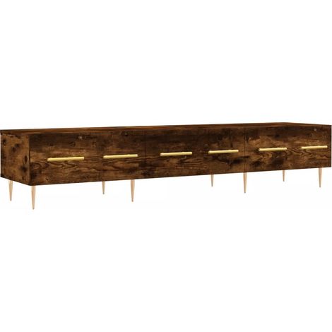 Mueble TV rectangular almacenamiento práctico 150 x 36 x 30 cm madera contrachapada roble ahumado 020048712 (1/5)