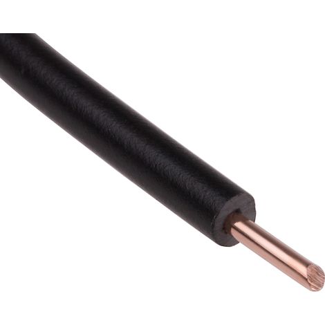 RS PRO Fil de câblage, section 1 mm², 600 V Noir Cuivre recuit, Maximum +70 °C, 100m ( Prix pour Bobine de 100 Mètres )