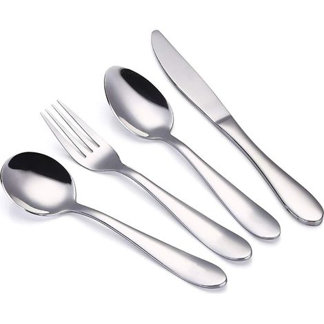Kinderbesteck Set 4-teilig 18/10 Edelstahl, spülmaschinenfest, BPA-frei (1/5)