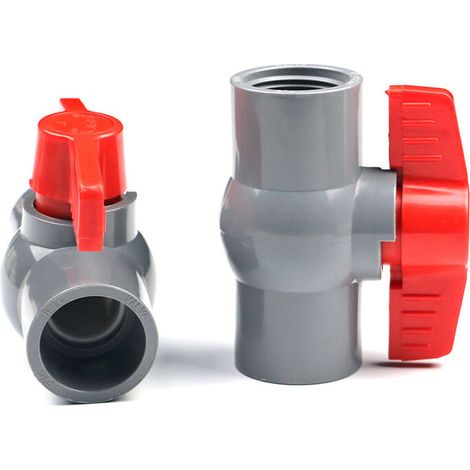 Green Mobility-Vanne à bille 25 mm en PVC, vanne de conduite d'eau, vanne d'arrêt grise pour installations sanitaires et irrigation domestique (1/3)