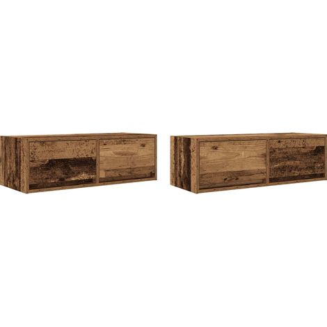 Meubles TV 2 pcs,Banc TV,Armoire TV vieux bois 80x31x25,5 cm bois d'ingénierie CFW549104 (1/5)