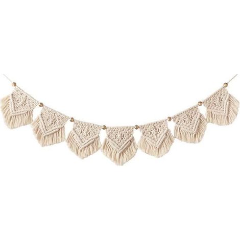 Tapisserie murale décorative en macramé, décoration murale tissée chic (1/4)