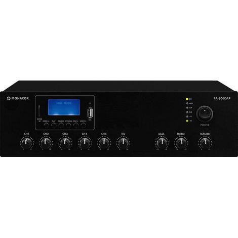 Monacor PA-806DAP Amplificateur ELA 60 W 1 canal 1 zone (1/4)