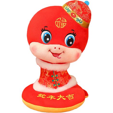 Plüschtier [20 cm] + Neugeborene Schlange 2025 + Maskottchenfigur + Tang-Anzug Sternzeichen-Schlange (1/2)