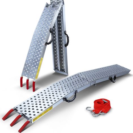 VOUNOT Heavy Duty Ramp with Hook Safety Straps 400kg Max Loading (1/5)