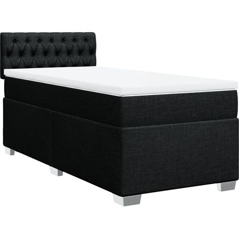 Maison Exclusive - Giroletto a Molle con Materasso Nero 100x200 cm in Tessuto