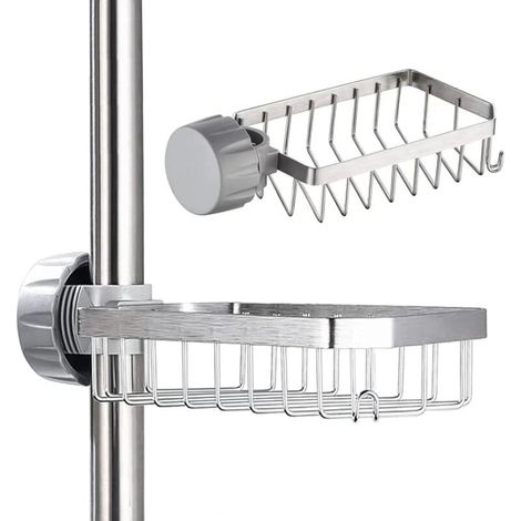 1 pièce Porte-savon de douche - Porte-savon de douche en acier inoxydable - Porte-savon de douche - Porte-savon de douche, sans perçage, pour tiges de 20 à 32 mm.