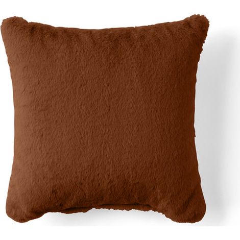 Oscar - coussin - en fausse fourrure - 40x40 cm - rouille (1/3)