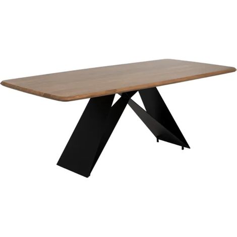 Table à manger 200 cm bois acacia et pieds métal croisés HIMERA (1/5)