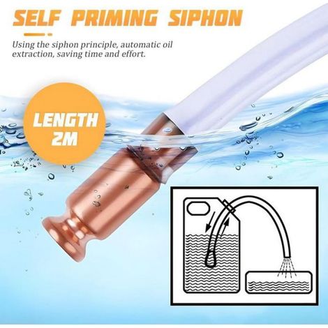 Pompe de transfert manuelle - Tuyau 2 m Débit 1 8 L min - Essence diesel ou huile liquide (1/4)
