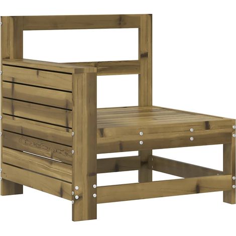 vidaXL Sofá de jardín con reposabrazos madera impregnada 69x62x70,5cm (1/2)