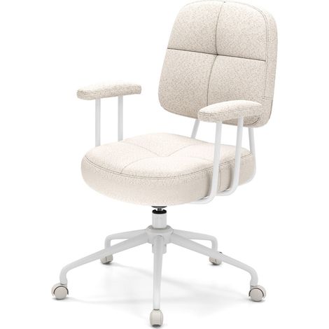 Sedia da ufficio ergonomica 68 x 68 x 97-103 cm con braccioli imbottiti girevole e funzione di oscillazione beige 200011082