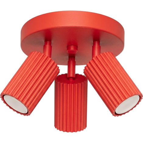 Plafoniere KARBON rosso 19.5x18x19.5cm Alluminio Sollux (1/5)