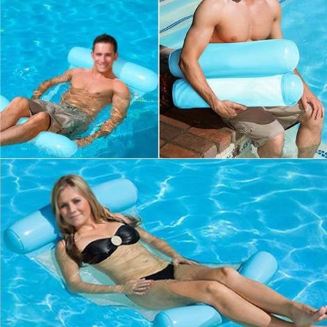 Hamac Gonflable - Piscine - 130 x 73 cm - PVC - Pour Adulte - 1 Pièce (1/4)