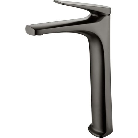 Mice - Grifo monomando con caño alto para lavabo fabricado en latón - Griferia Alta de lavabo Color Black Gun Metal (1/3)
