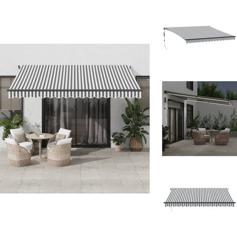 Auvent rétractable automatique avec LED anthracite et blanc - Auvent Retractable - Store Banne - Parasol - Abri Solaire - Protection Uv (1/5)