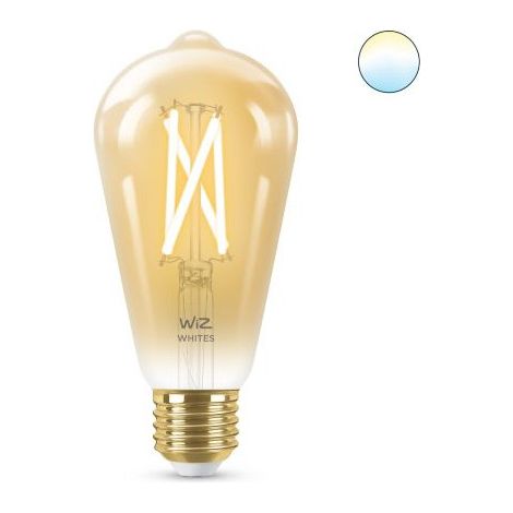 Bombilla LED E27 Casquillo Gordo Filamento Regulable CCT Smart WiFi 6.7W ST64 Vintage WIZ Seleccionable (Cálido-Neutro-Frío) (1/5)