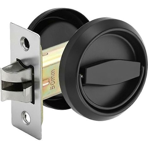 Poignée de porte ronde et discrète, encastrée, en acier inoxydable 304, pour portes de 35 à 55 mm d'épaisseur. (1/5)