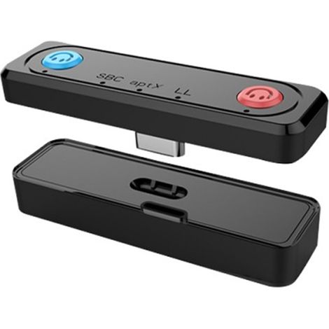 Adaptateur émetteur-récepteur Bluetooth 5.0 sans fil avec prise jack 3,5 mm pour casque audio de voiture, kit mains libres pour Switch / Switch Lite / PS4 / PC