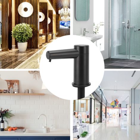 Dispensador electrónico de jabón sin contacto con un tiempo de dispensación de 1,5 s o 2,2 s – Dispensador automático de jabón integrado para cocina, baño u hotel – Compatible con jabón en gel y líqui (1/5)