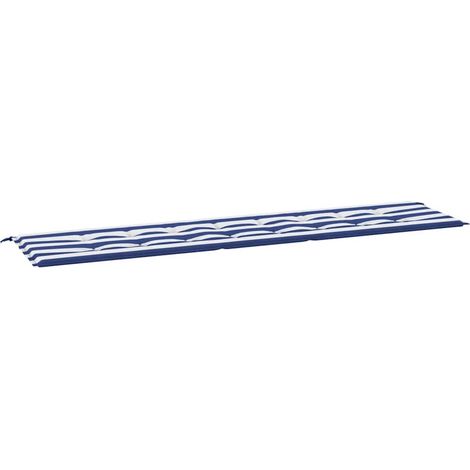 Coussin de banc de jardin,Coussin d'extérieur rayures bleues et blanches 200x50x4cm CFW830036 (1/5)