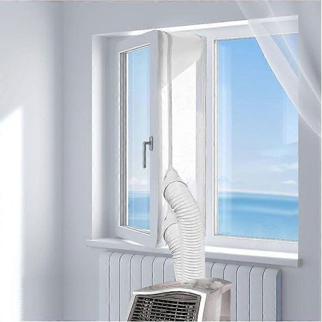 Kit d'étanchéité pour portes et fenêtres de climatiseurs, pour climatiseurs, sèche-linge et déshumidificateurs, tuyau d'évacuation, fermeture éclair d'étanchéité (4 m) (1/5)