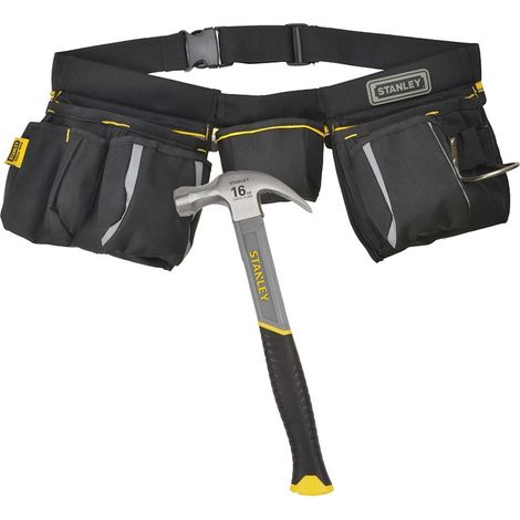 Stanley Tool Apron Multi Pouch and 16oz Stanley Claw Hammer STA196178 1-96-178