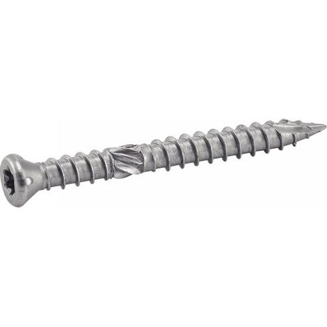Schraubenkopf mit reduzierter Sechskant-Ansatz - Doppelgewinde - Edelstahl A2 6x70 mm - Packung mit 100 Stück