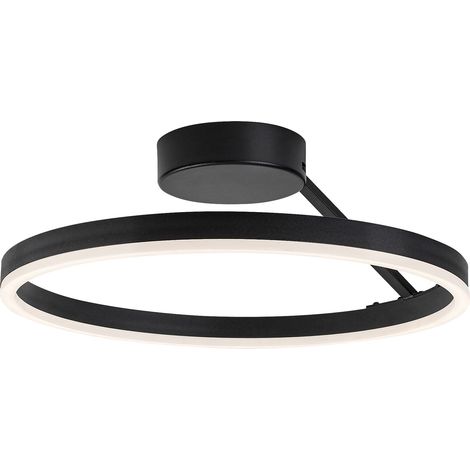 Plafonnier LED noir anneau 24W CCT Isaure Rabalux Ø40 (1/5)