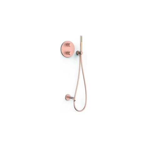 Kit robinet thermostatique encastré 2 voies pour baignoire et douche Therm-box Or Rose Mat 24K - TRES 26235006OPM