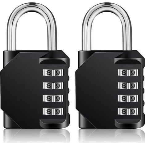 Cadenas A Code - 4 Chiffres - Pour Casiers Vestiaires Abri De Jardin - Lot De 2 (1/5)