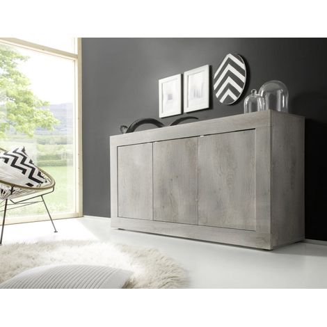 Buffet/bahut contemporain 160 cm pin blanc Agathe (1/3)