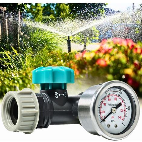 Reducteur de Pression eau, Contrôleur d'irrigation de Jardin avec Manomètre Vanne de réduction de Pression pour Jardin (1/4)