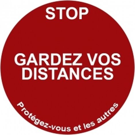 PROVOST - Pictogramme 'Gardez vos distances' - Lot de 5 unités - Signalisation plastique blanc pour distanciation sociale