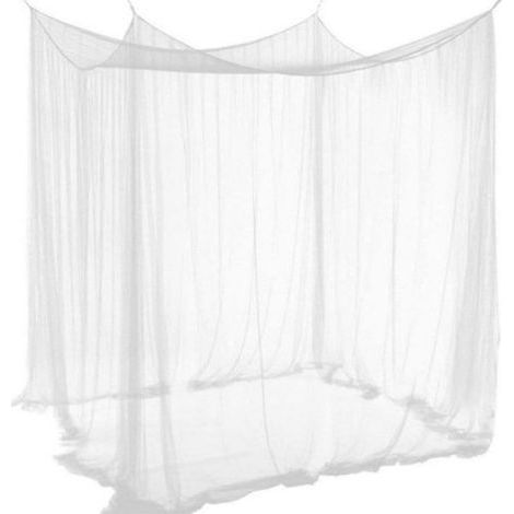 Moustiquaire baldaquin pour lit extra large – 100% polyester – Dimensions 190 x 210 x 240cm – Comprend 4 crochets + 4 ancrages (1/5)
