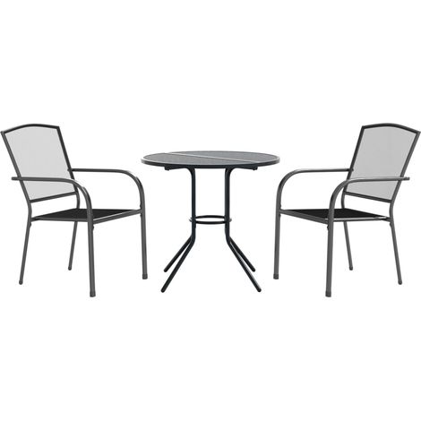 Maison Exclusive - Gartenstuhl-Set 3-tlg. Stapelbar Pulverbeschic