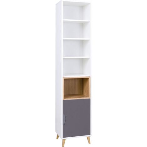 Estantería Domvera 103 , Con puertas, Abierto, Aglomerado laminado, Número de puertas: 1, Número de cajones: 0, 190x41x40cm