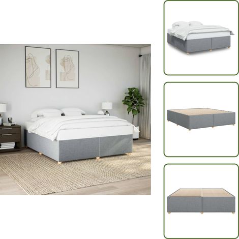 Letto in tessuto - vidaXL Giroletto senza Materasso Grigio Chiaro 200x200 cm Tessuto - Letto con piedi in legno