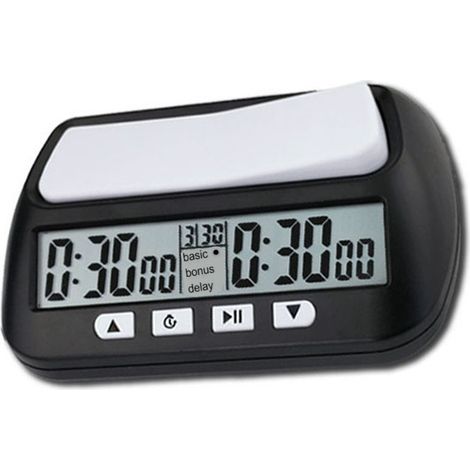 Horloge d'échecs numérique avec alarme sonore YS 902, version anglaise noire (1/5)