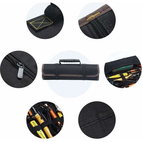 Trousse À Outils - 22 Poches - Tissu Oxford 600D - Enroulable Et Murale - Pour Atelier Domestique Ou Professionnel - 1 Pièce (1/5)